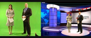 chroma key para plató de televisión y noticias.